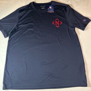 Champion Men's Dark Blue Nash T-Shirt with Red Logo
